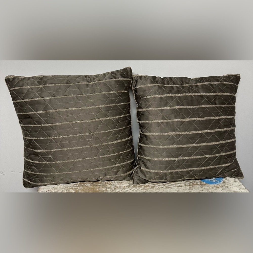 2- Hotel Collection Quilted Accent Pillows